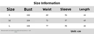 Detailed size chart for hooded zip-up knit cardigan showing measurements in centimeters