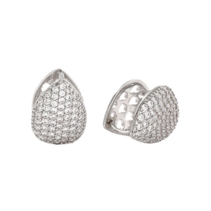 Elegante silberne Tropfen-Ohrringe mit Mikro-Pave-Zirkonia-Steinen für Damen Mode