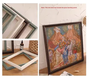 Detail of vintage European picture frames with ornate carvings, excluding glass and backing