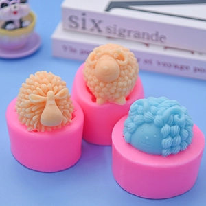 Sheep Silicone Mold 3D Lamb Shape DIY Baking Fondant Chocolate Soap Candle Resin Making Tool Cute Cartoon Novelty Pink