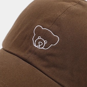 Brown ponytail visor cap with cute bear embroidery for summer outdoor sports and running