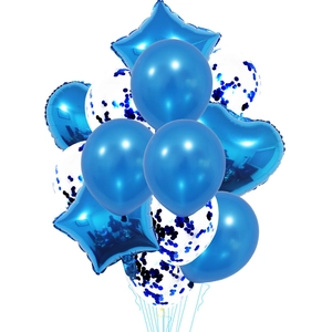 Kit de ballons bleus avec étoiles et cœurs pour décoration de fête