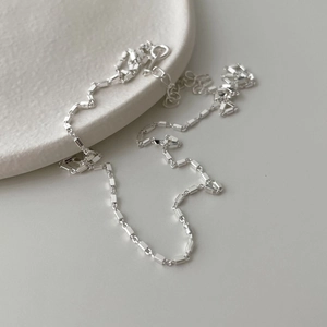 Minimalist 925 sterling silver cube chain necklace with geometric square links