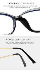 Detail view of integrated nose pads and curved metal temples on TR90 butterfly glasses