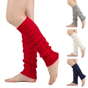 Women Cable Knit Leg Warmers Acrylic Chunky Ribbed Cuffs Warm Winter Socks Harajuku Style Vintage Solid Color For Girls