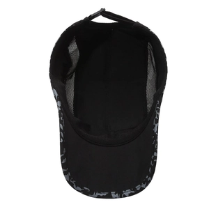Casquette de baseball en mesh respirant noir avec visière camouflage gris pour randonnée et pêche