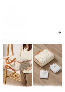 Detail of waterproof mesh storage bag with orange handles showing heavy-duty capacity