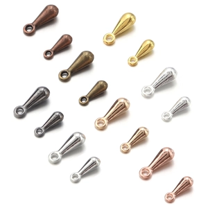Mixed metal water drop charms for jewelry making in gold silver and bronze finishes