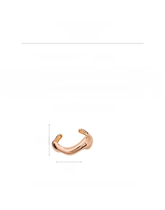 Detail view of gold irregular organic-shaped polished ABS bracelet, size 8cm by 6.5cm