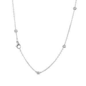 Minimalist silver stainless steel ball chain necklace for women with lobster clasp