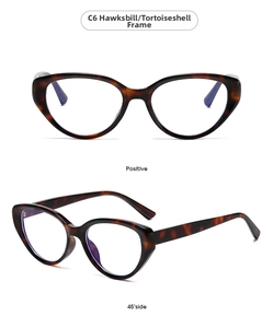 Macro views of retro hawksbill cat-eye glasses frame with tortoiseshell pattern finish