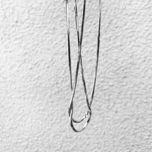 Collana a catena piatta a serpente in acciaio inossidabile argento per layering versatile