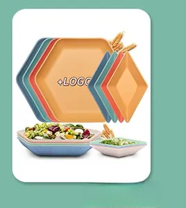 Detail of colorful hexagonal and diamond-shaped portable cutlery set in macaron tones