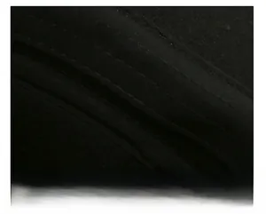 Macro shot of widened thick sweatband with precision stitching inside the black winter cap