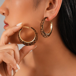 Retro Hoop Earrings Flocked Velvet Geometric Round With 925 Sterling Silver Earring Post Vintage Style For Women