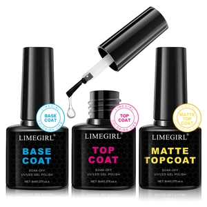 Set nail gel LIMEGIRL 8ml con base coat, top coat e finitura opaca professionale