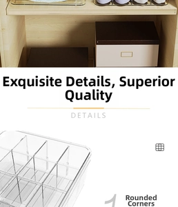 Macro detail of clear storage organizer showing smooth rounded corners and sturdy acrylic