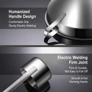 Heavy duty 304 stainless steel kitchen funnel with ergonomic handle and spot welding