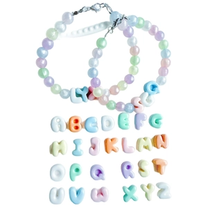 Colorful A-Z candy-colored resin alphabet beads set for DIY jewelry and bracelets