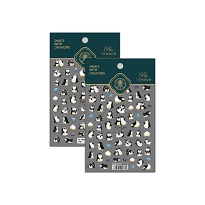 Self-adhesive penguin nail art stickers set featuring ultra-thin 3D design and cute patterns
