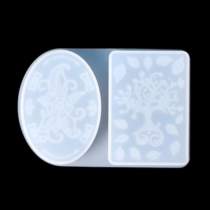 Detailed silicone mold with floral crest and tree of life patterns for DIY soap making