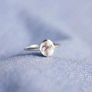 925 Sterling Silver Pinky Swear Promise Ring For Women Minimalist Geometric Engraved Dainty Band Fashion Jewelry Gift