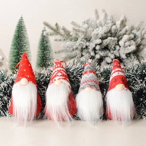 Christmas Gnome Hanging Ornaments Knitted Swedish Tomte Faceless Doll For Tree Decoration Nordic Style Handmade Plush