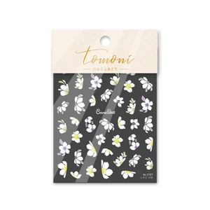 5D embossed white camellia nail art stickers with green leaves on packaging