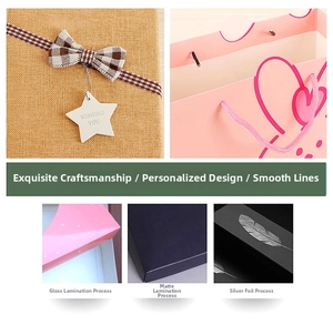 Detail of gift packaging showing glossy, matte, and silver foil stamping textures