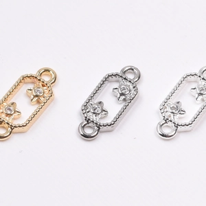 Connecteurs étoile en zircon plaqué or 14K et argent pour création de bijoux DIY