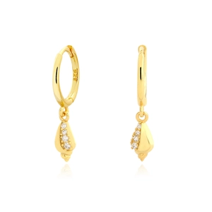 Conch Shell Hoop Earrings 925 Sterling Silver Cubic Zirconia Inlaid Ocean Marine Style Jewelry For Women Dainty Gift