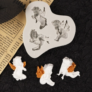 DIY silicone mold for 3D angel wings sculptures, ideal for cake fondant or aromatherapy gypsum