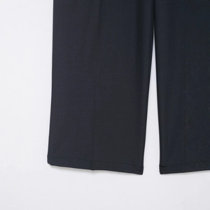 Fashionable high quality black wide leg trousers featuring premium twill fabric details