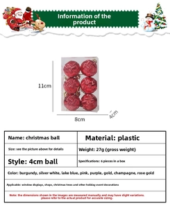 Dettagli tecnici delle palline di Natale bordeaux da 4cm con trama intrecciata, set da 6 pezzi