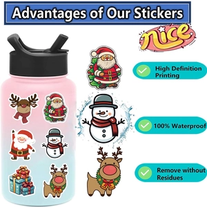 50pcs waterproof Christmas graffiti stickers for laptops with high definition printing