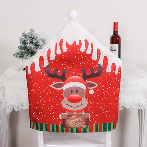 Housse de chaise de Noël avec renne et texte Warm Wishes pour décoration de salle à manger