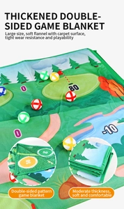 Detail of thickened double-sided flannel golf game mat with colorful sticky balls for kids