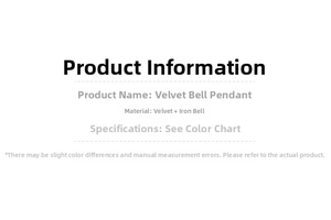 Detailed specifications of velvet and iron Christmas bells for holiday decoration