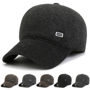 Casquette de Baseball d'Hiver Doublée de Polaire pour Hommes avec Protection des Oreilles Chapeau Chaud Réglable en Coton et Laine