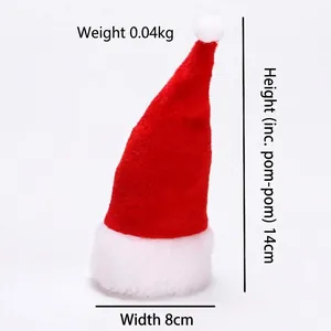Mini bonnet de Noël en velours rouge 14cm porte-couverts pour décoration de table