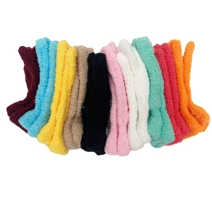 Colorful plush coral fleece winter socks set in 10 vibrant shades for warmth and comfort