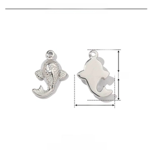 Tableau des tailles détaillé des pendentifs poissons en acier inoxydable de 15mm par 11mm