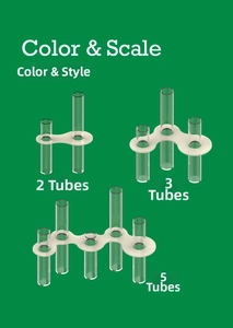 Modern acrylic test tube hydroponic vases set in 2, 3, and 5 tube combinations