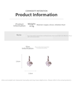 Detail of rhombus earrings with zircons, pearls, and a brushed metallic texture