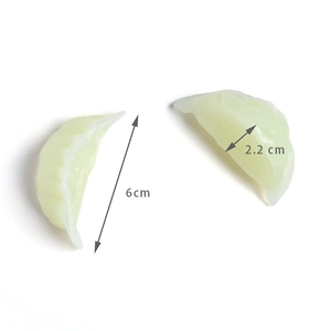 Miniature 6cm realistic handmade dumpling food model toy with translucent texture