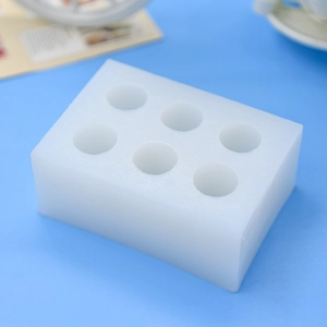White 6-cavity candy shaped silicone mold for DIY baking and mousse cake decorations
