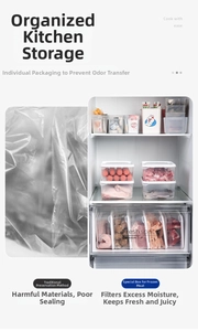 Lebensmittelbox mit Abtropfbrett für organisierte Fleischportionierung im Kühlschrank