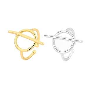 Minimalistischer Ring aus 925 Sterling Silber mit OT-Verschluss in Gold und Silber
