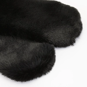 Elegant thick black faux fur scarf for women with soft texture for winter warmth