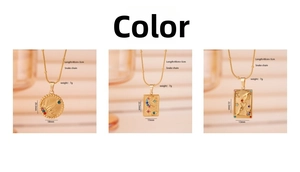 Three gold tarot style necklaces showing sun moon and heart charms on snake chains